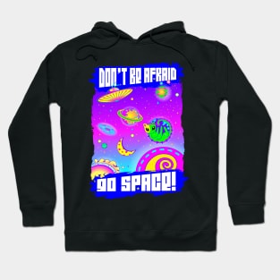 Go space - space alien cat and UFO Hoodie